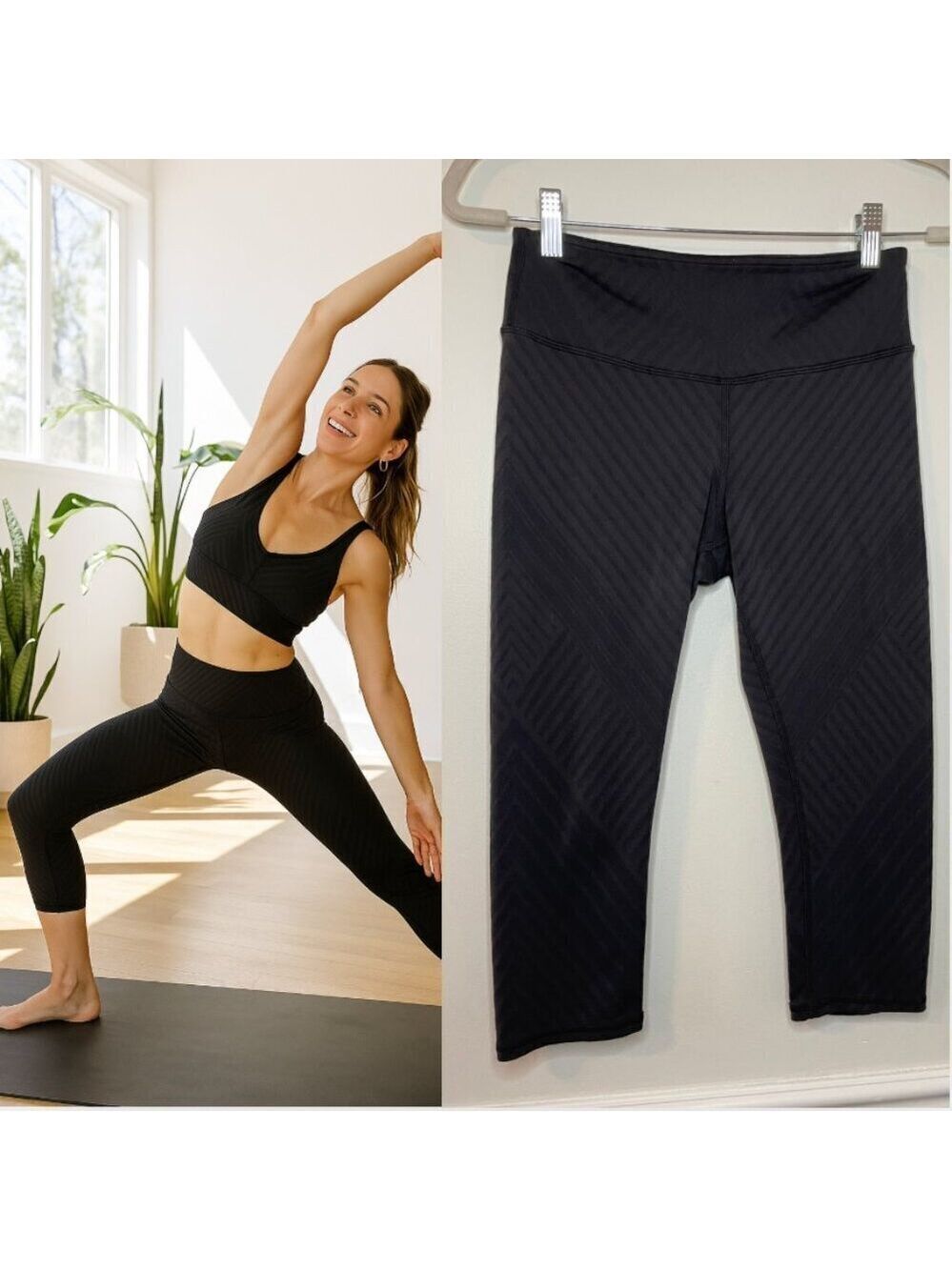 Alo Yoga Airbrush Stripe Cropped Leggings S